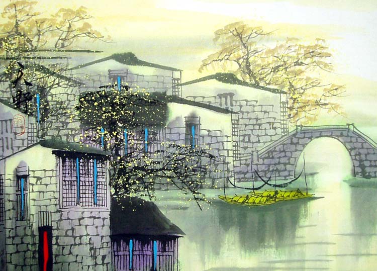 Тиан Вы - автор пейзажей в традиционной китайской технике гохуа