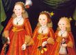 Вильям Ларкин. Три юные девочки. 1620. Фрагмент. Дерево, масло. (Denver Art Museum)
